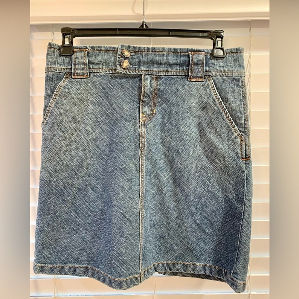 Vintage Gap Jean Skirt Blue Mini Short Y2K Denim Skirt Size 6